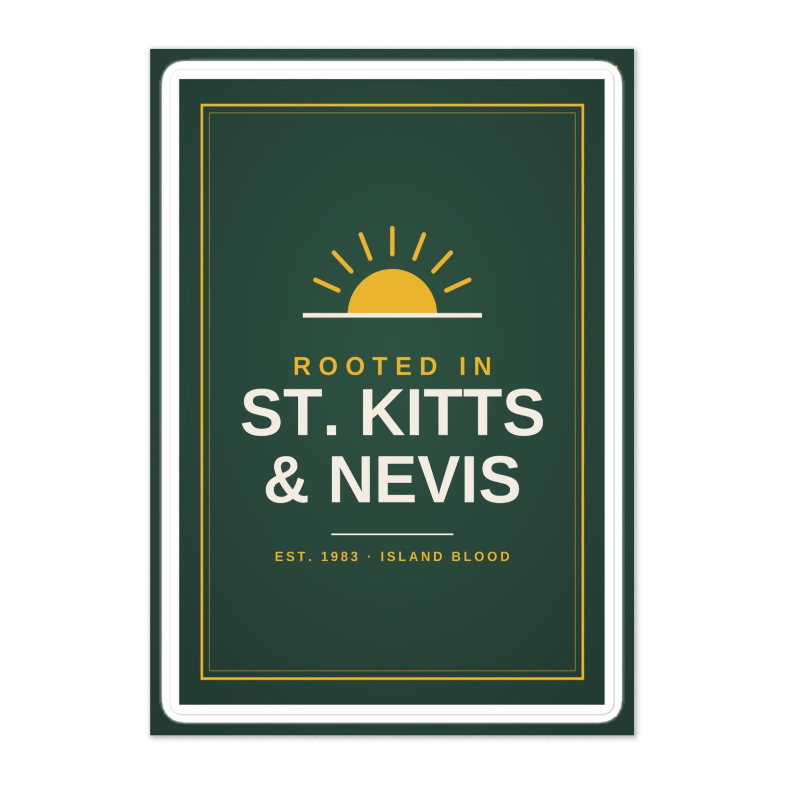 Rooted in St. Kitts and Nevis kiss-cut sticker sheet