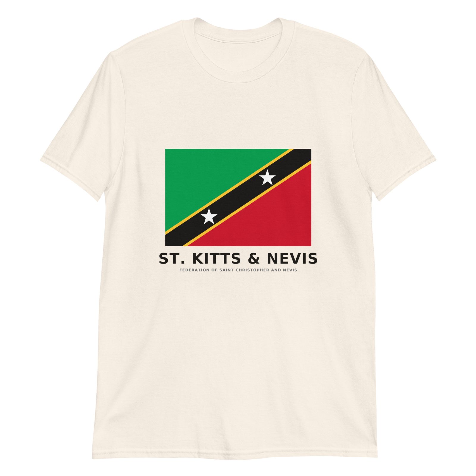 Classic St. Kitts & Nevis flag T-shirt — Natural, full national flag print
