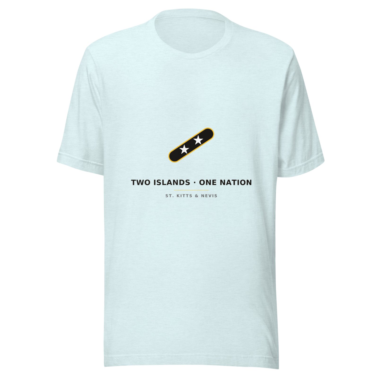 Two Islands One Nation minimal t-shirt in heather ice blue