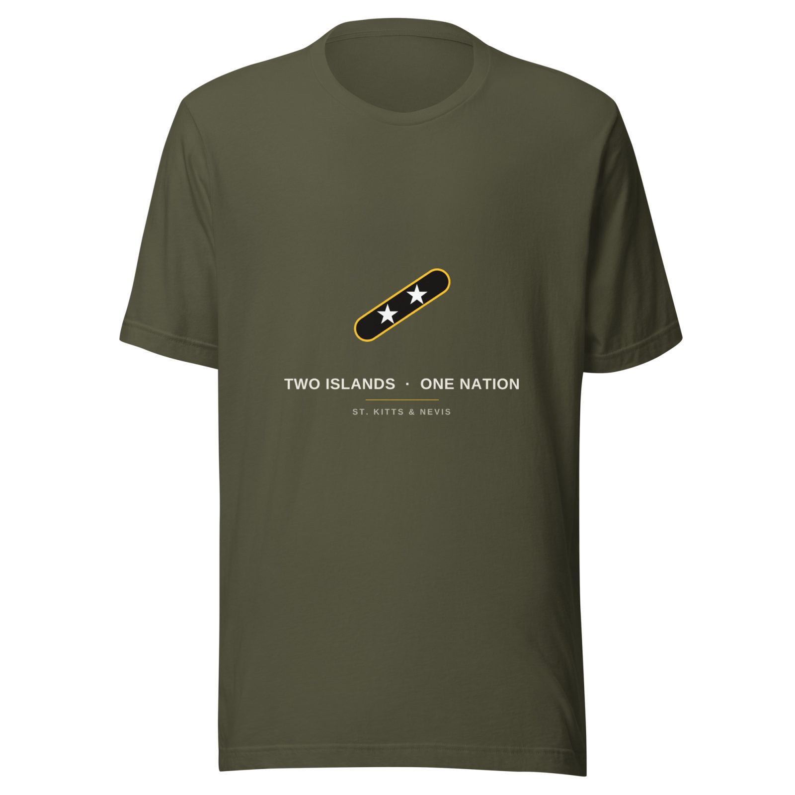 Two Islands One Nation minimal t-shirt in military green